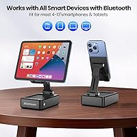 Vista 5 de JTEMAN Cell Phone Stand with Bluetooth Speaker,HD Sound Adjustable Phone Holder,Birthday Gifts for Men Women, Cool Tech Kitchen Gadgets for Most