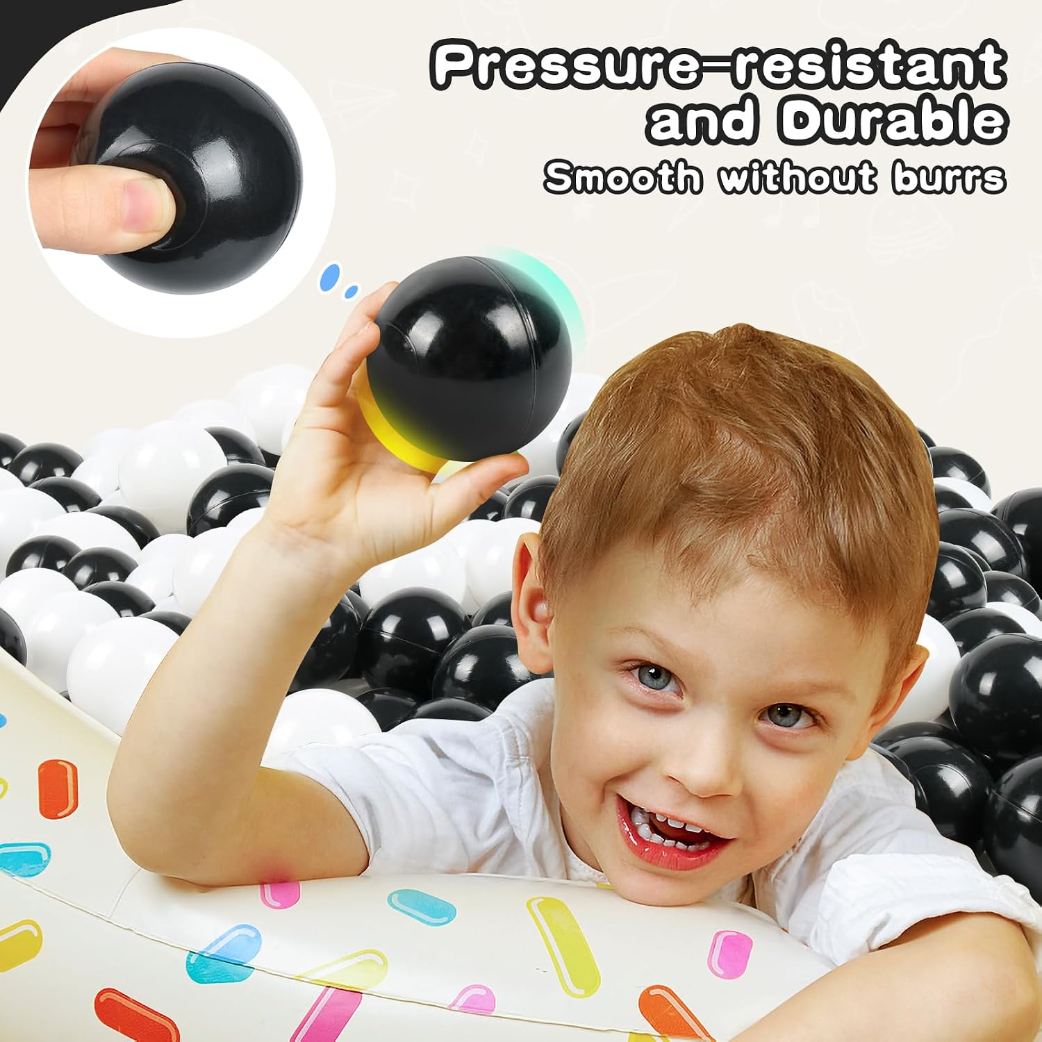 TRENDBOX Ball Pit Balls 100 - Macaron Colors Balls for Ball Pit, Play Tent Baby Playhouse Pool Birthday Party Decoration