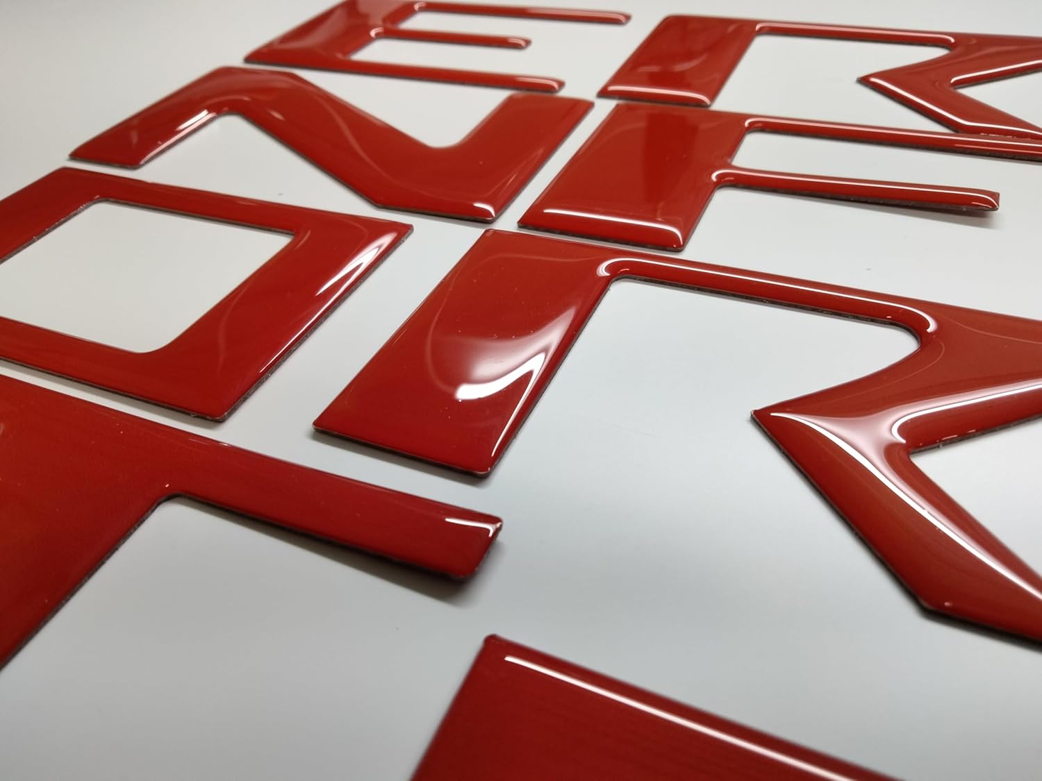 RED 3D Raised Domed Poly Coated Tailgate Letters Compatible