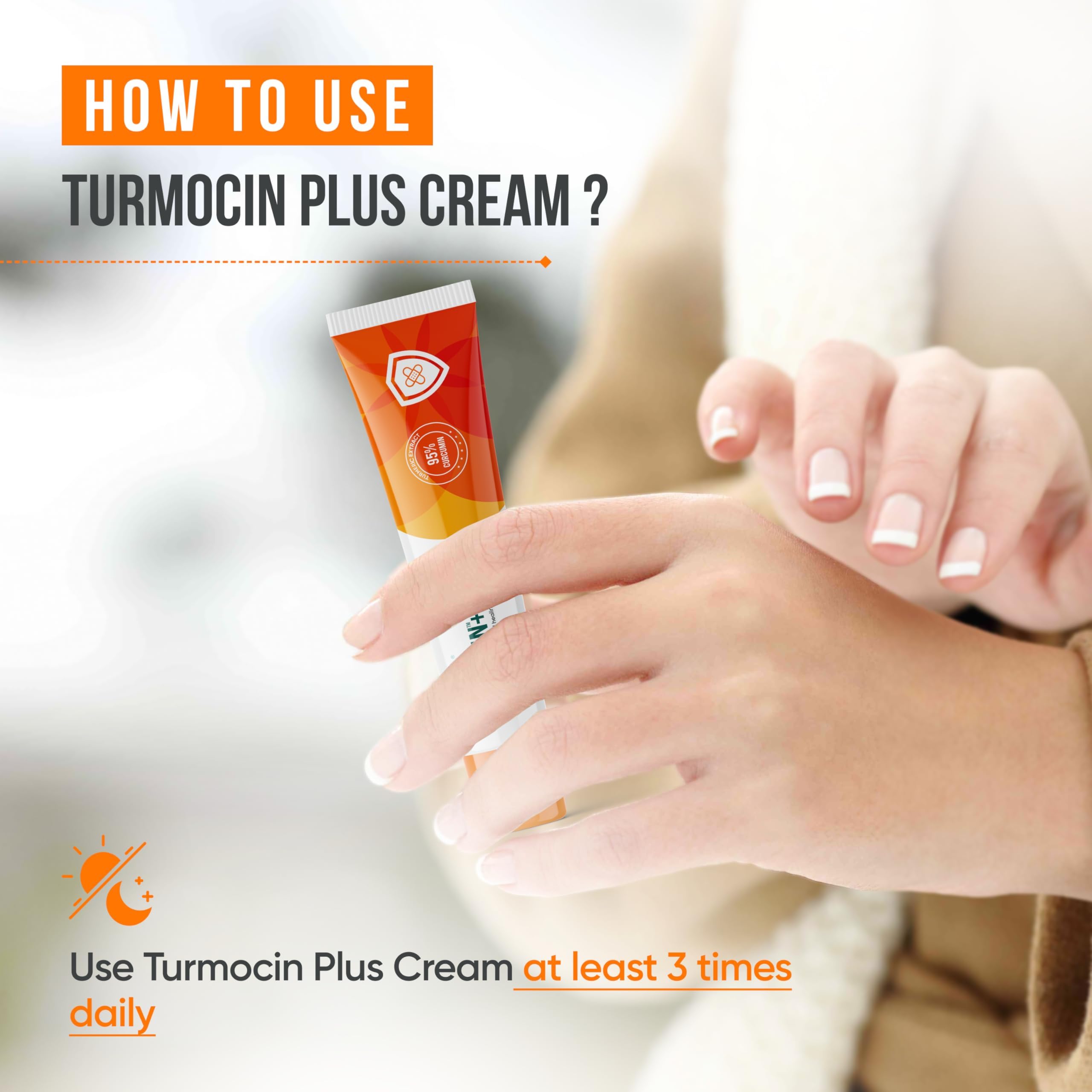 Healing Hands Turmocin Plus Cream, 95% Curcumin Turmeric Herbal Antioxidant Cream for Wound Healing, Skin Repair & Inflammation Relief – 30 g 3