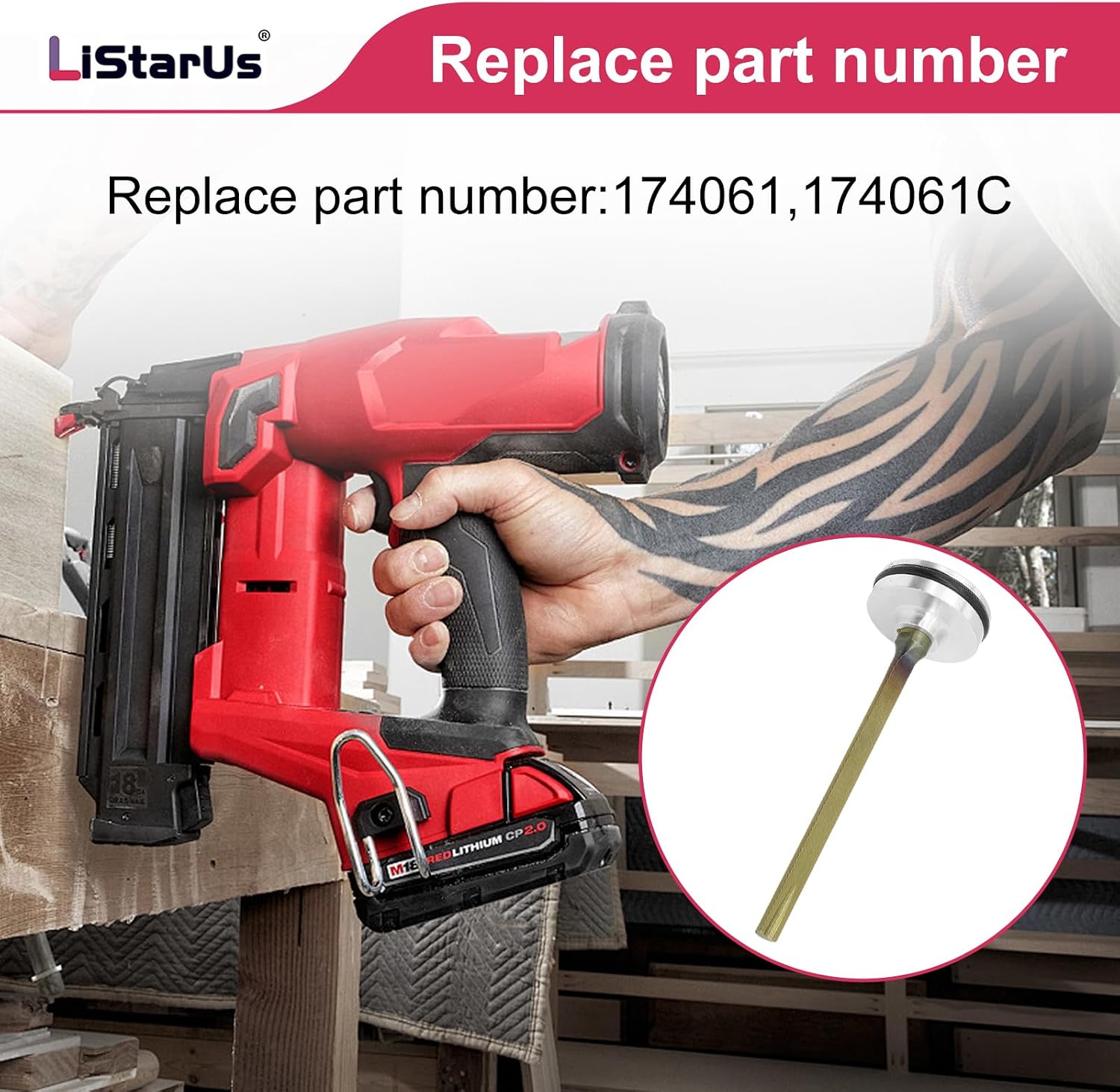 174061C Aftermarket Piston Driver Compatible with Bostitch MCN150 Nailer Replacement Parts