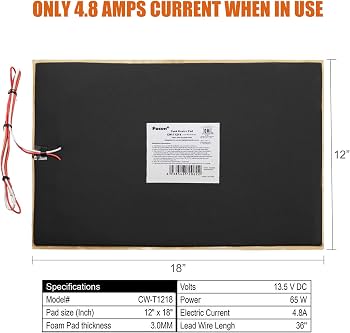 Facon 12 x 18 RV Tank Heater Pad, Up to 50 Gallons Fresh Water/Grey  Water/Black Water Holding Tank Heating Pad with Automatic Thermostat  Control, 12V DC, Pack of 2 : Amazon.ca: Automotive