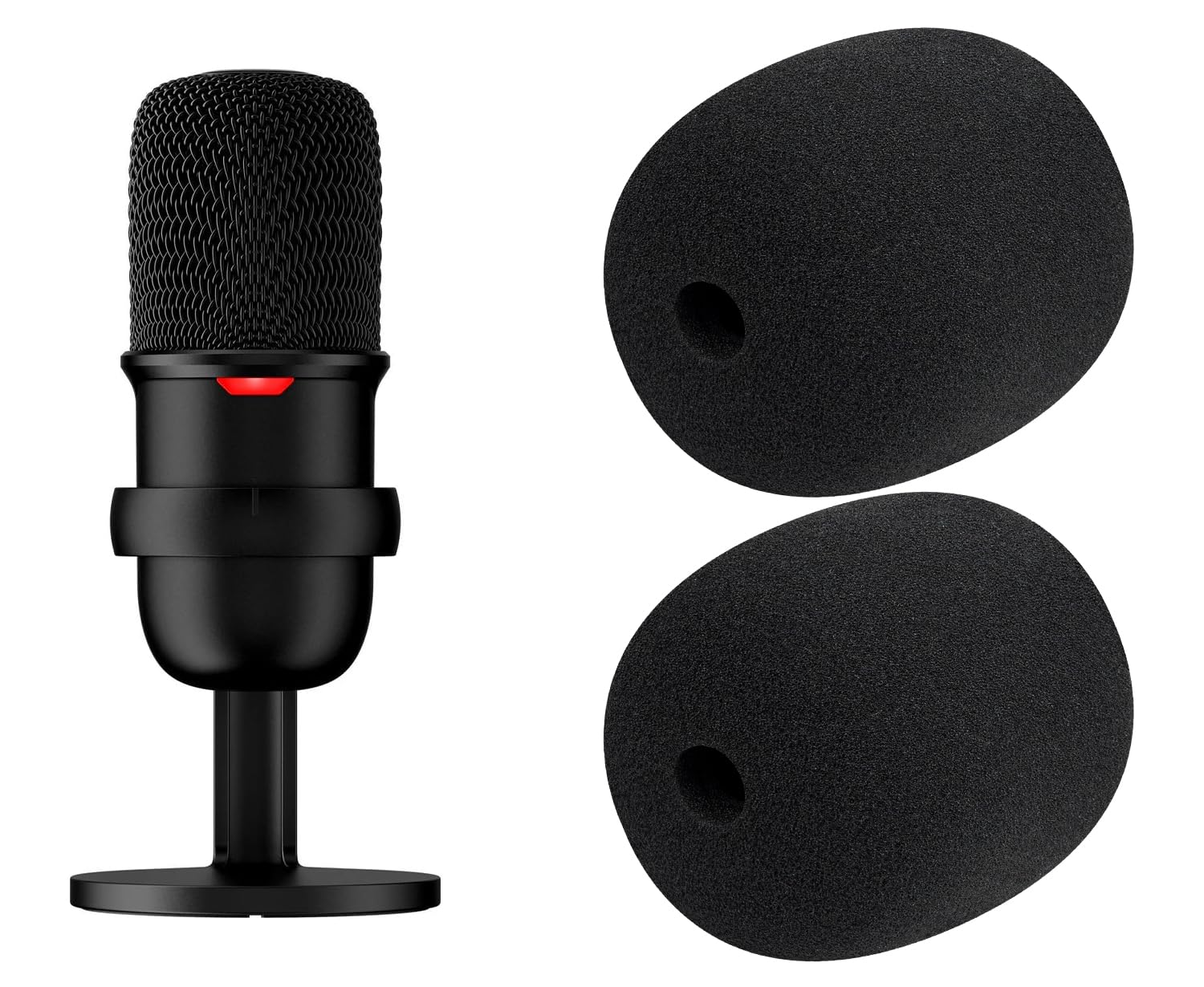 SOULWIT 2Pcs Microphones Pop Filter for HyperX SoloCast, Protective Mic Cover Windscreen Foam - Black-picture-12