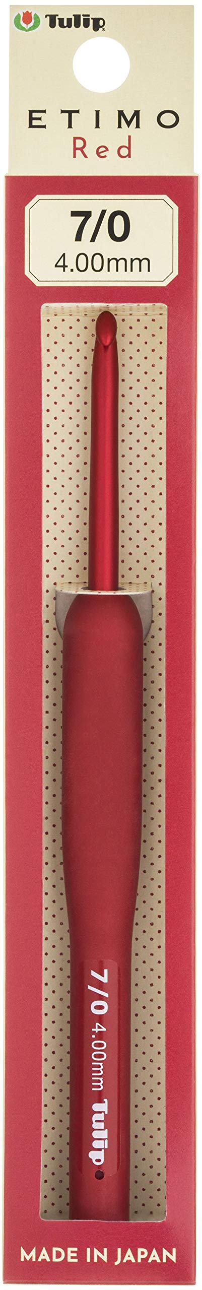 Crochet Tulip Taille 7 en Aluminium avec Poignée Confortable Rouge