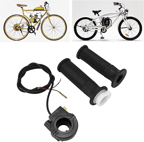 Miniatura 2 de Manillar del acelerador, repuesto de agarre del acelerador, 1 par cómodo tacto suave TPR para bicicleta motorizada de 33 cc, 49 cc, 60 cc, 69 cc, 80