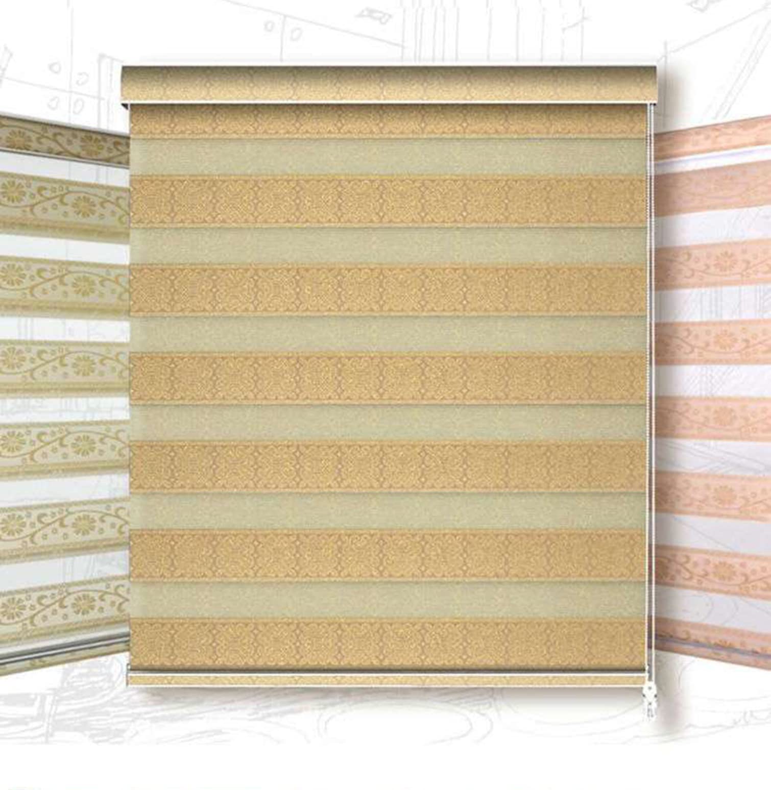Persianas enrollables de doble capa personalizadas, tela de poliéster opaca y filtrante de luz, día y noche, para oficina en casa, translúcidas u opacas, 100 x 230 cm (ancho x alto)