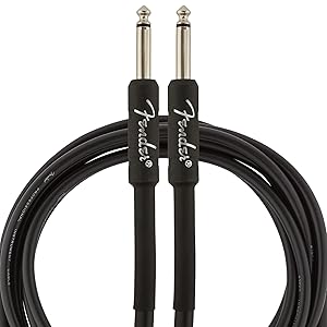 Fender Professional Series Instrument Cable, Guitar Cable, Guitar Accessories, Straight/Straight, Black, 18.6ft