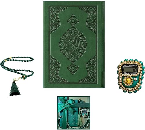 Prien Juego de regalo islámico Corán térmico de cuero caja especial cuentas de oración de perlas perlas de piedra Tasbih digital Zikr Tasbih mini