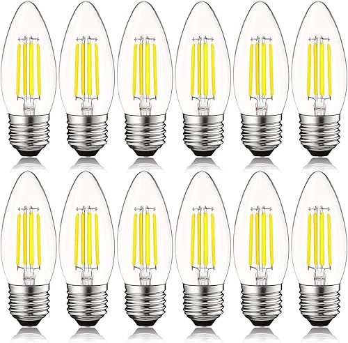 Miniatura 7 de Luxrite Bombillas LED vintage E26 de 5 W, equivalente a 60 W, 550 lúmenes, blanco cálido de 2700 K, regulable, bombilla de candelabro de base media,