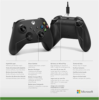 وحدة تحكم Xbox اللاسلكية + كابل USB-C من سلسلة أجهزة X|S وOne وWindows