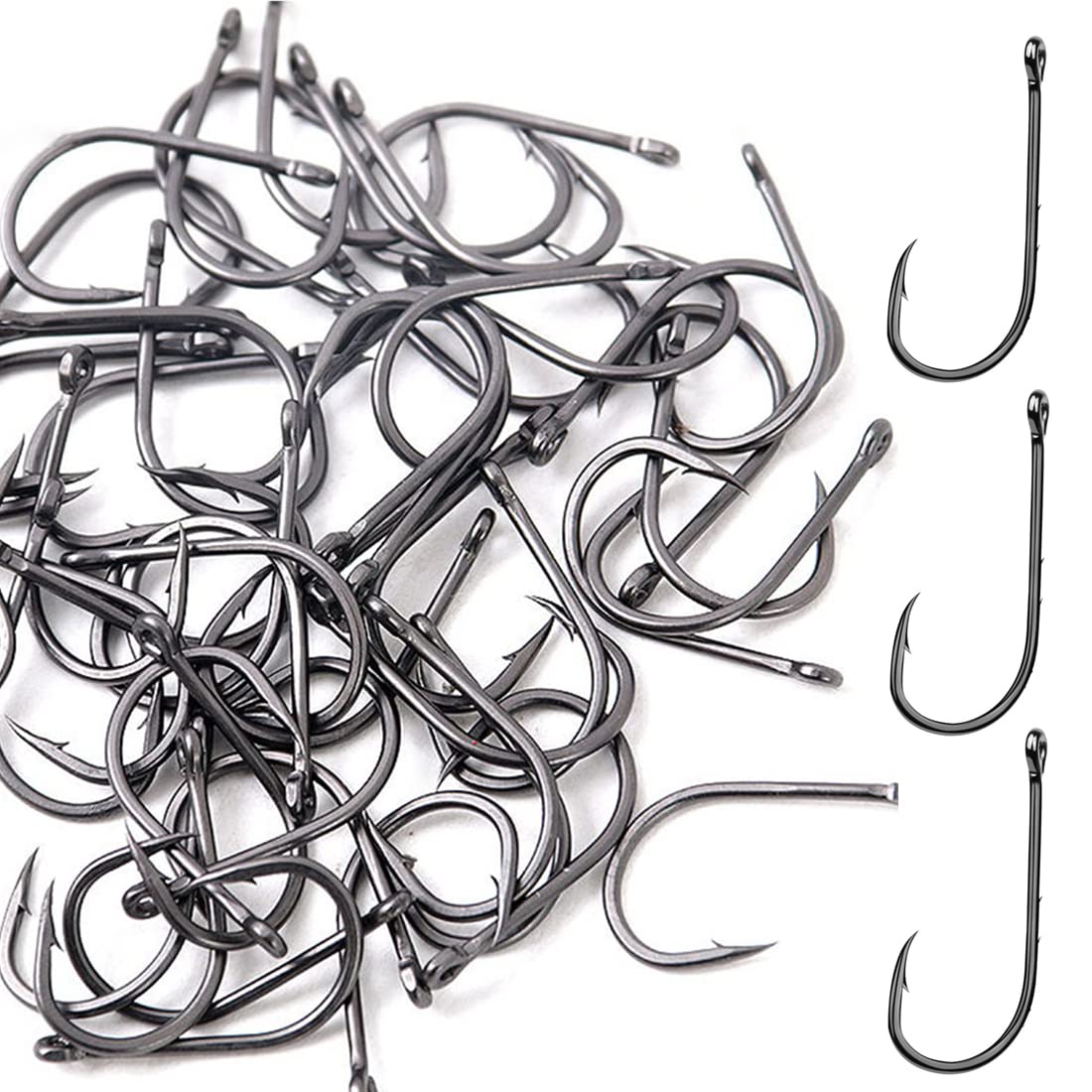 100Pcs Hameçon de Pêche Hameçons Triples Crochets Aigus à