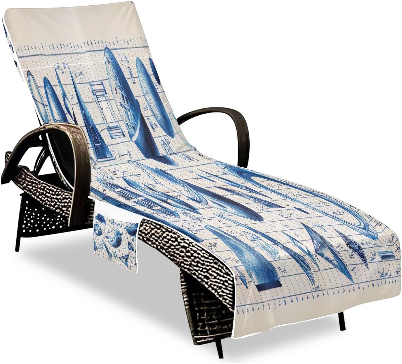 FRMG Geometric Pattern Patio Chaise Lounge Covers Beach Chair Cover Beach Chair towel lounge chair towel cover A0900352a