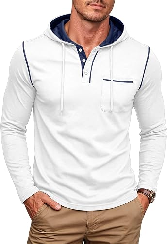 Thin Hoodies for Men Fashion Long Sleeve Half Zip Pullover with Pocket