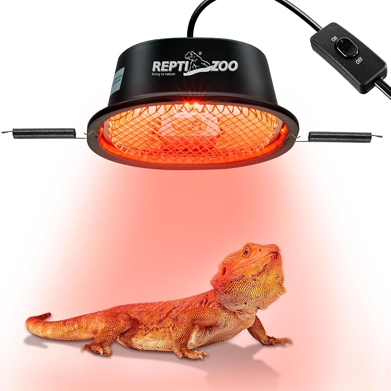 Lâmpada de Aquecimento Infravermelha G9 50W com Cúpula de Perfil Baixo e Tela de Proteção REPTI ZOO