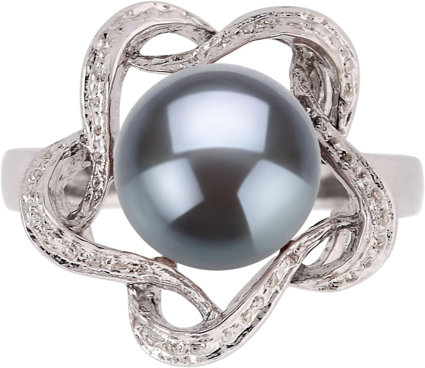 Fiona Black 9-10mm AA Quality Freshwater 925 Sterling Silver Cultured Pearl Ring For Women