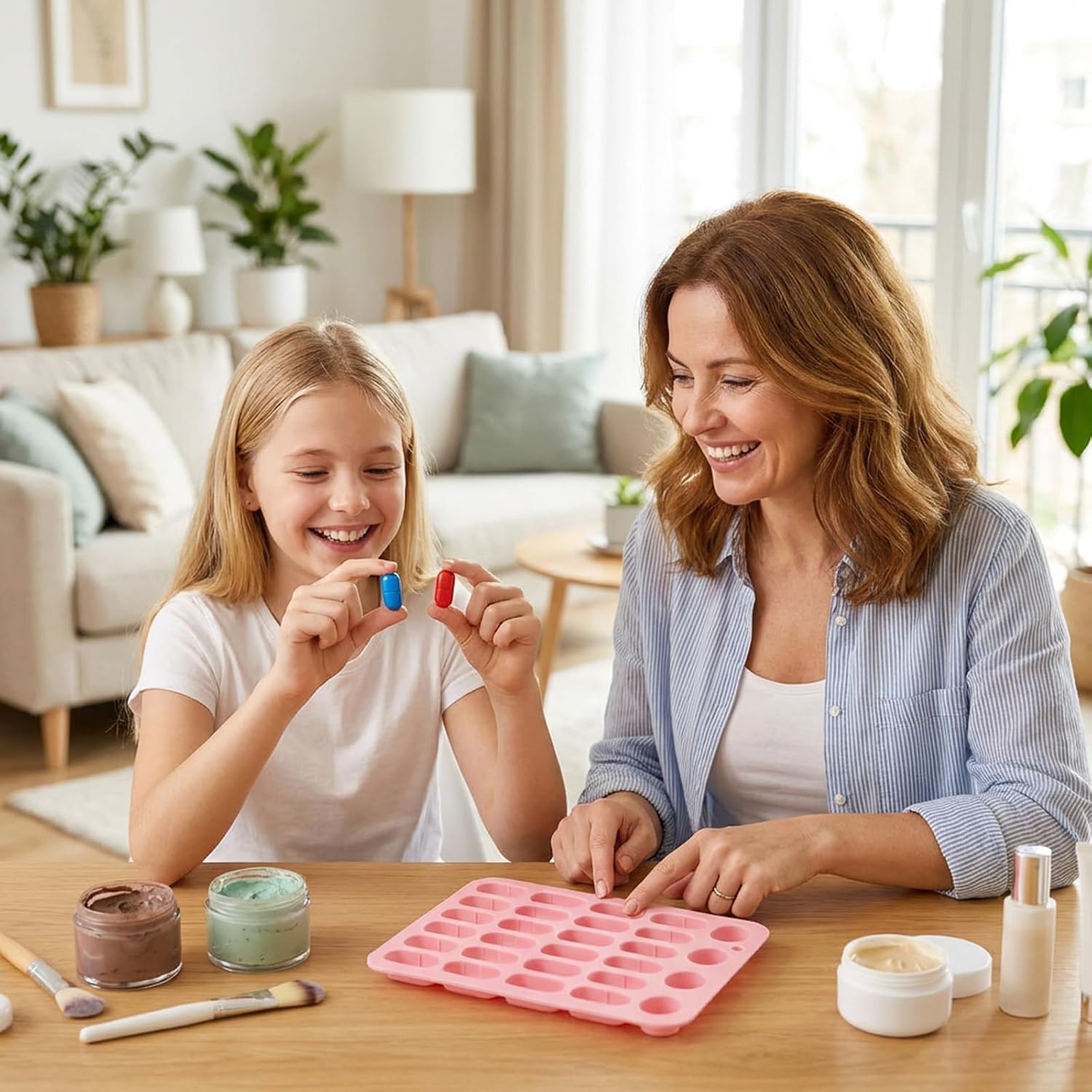 2 Pack Silicone Pill Mold for Making Pills, 5 Sizes Capsule Shaped Candy Molds Trays Molde Para Pastillas Suppository Molds for Chocolate Ice Cube Gummy Candies Jellies