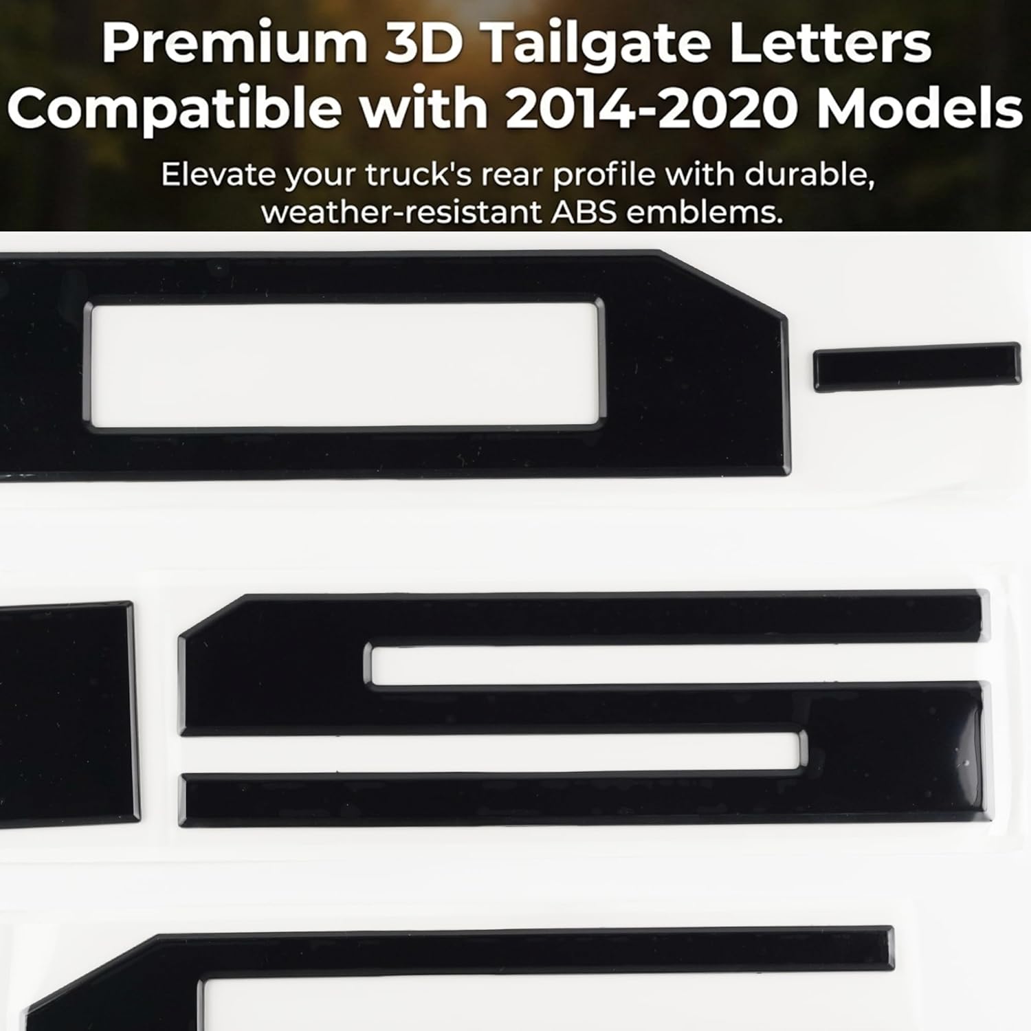 Tailgate Insert Letters Fit for F150 2014 2015 2016 2017 2018 2019 2020, 3D Emblems with Strong Adhesive, 251008 (1 PCS) (2014-2020, Black)