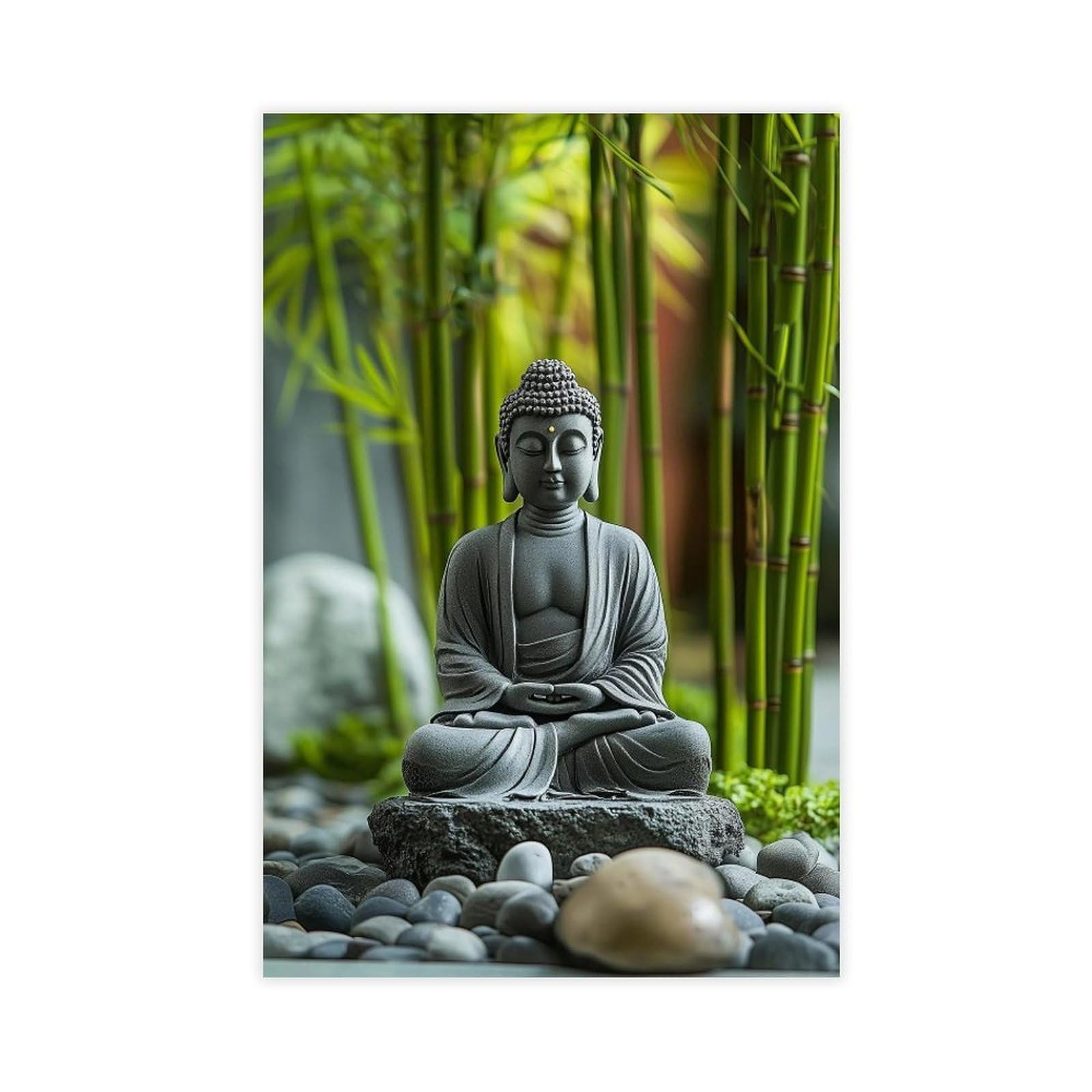 Lxwnze Unframed Print-Style Zen Garden Buddha Statue For(39) Canvas Poster For Home Decor Gift