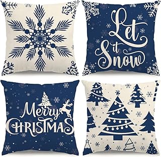 navy christmas pillows