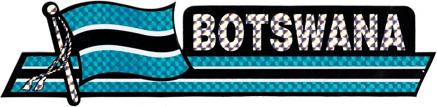 Pack of 24 Botswana Flag 3"x12" Reflective Decal Bumper Sticker DCX-035