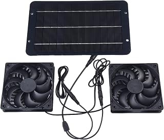 Solarbetriebenes Abluftventilator-Set mit Doppelventilatoren, 3200 U/min, Belüftung, Gewächshaus, Camping, Hühnerstall, 12 V, 10 W