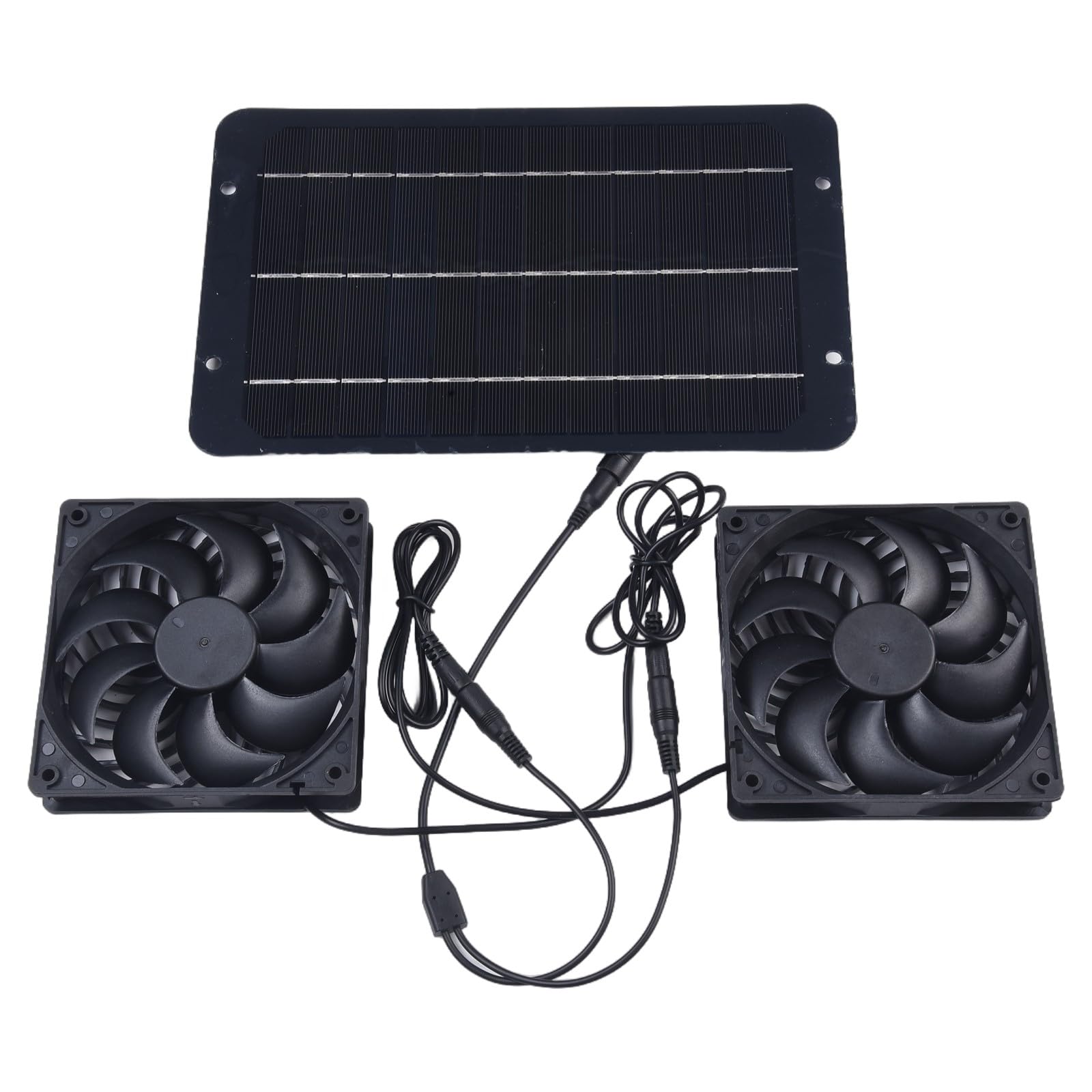 Solar Ventilator 12V 10W für Gewächshaus, Dual-Auslass mit Regenwasserschutz, 3200 U/min für Hühnerstall Wohnmobil