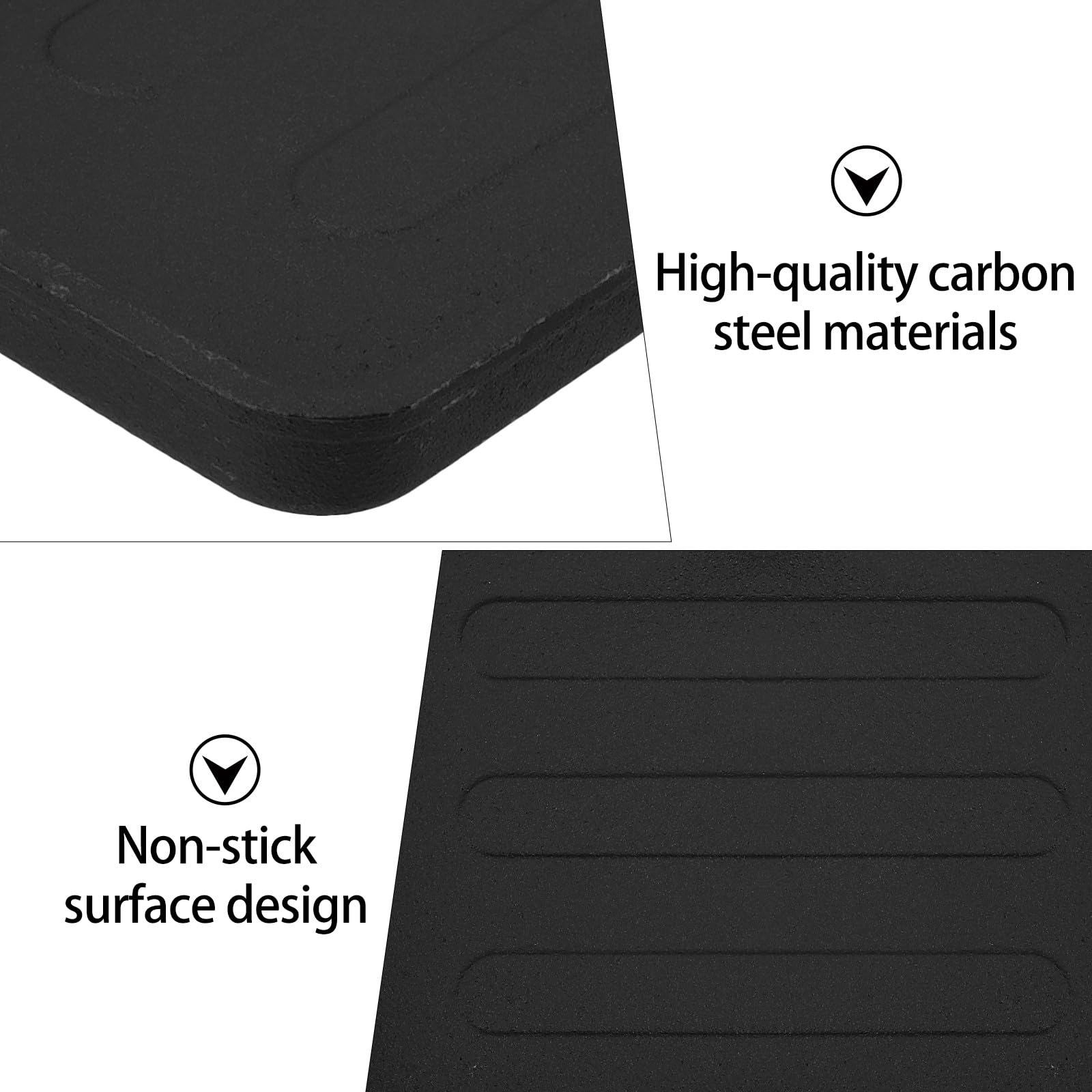 Plaque de Cuisson en Fonte 40x30cm pour Barbecue, Poêle à Griller Anti-adhésive Four et Grillades
