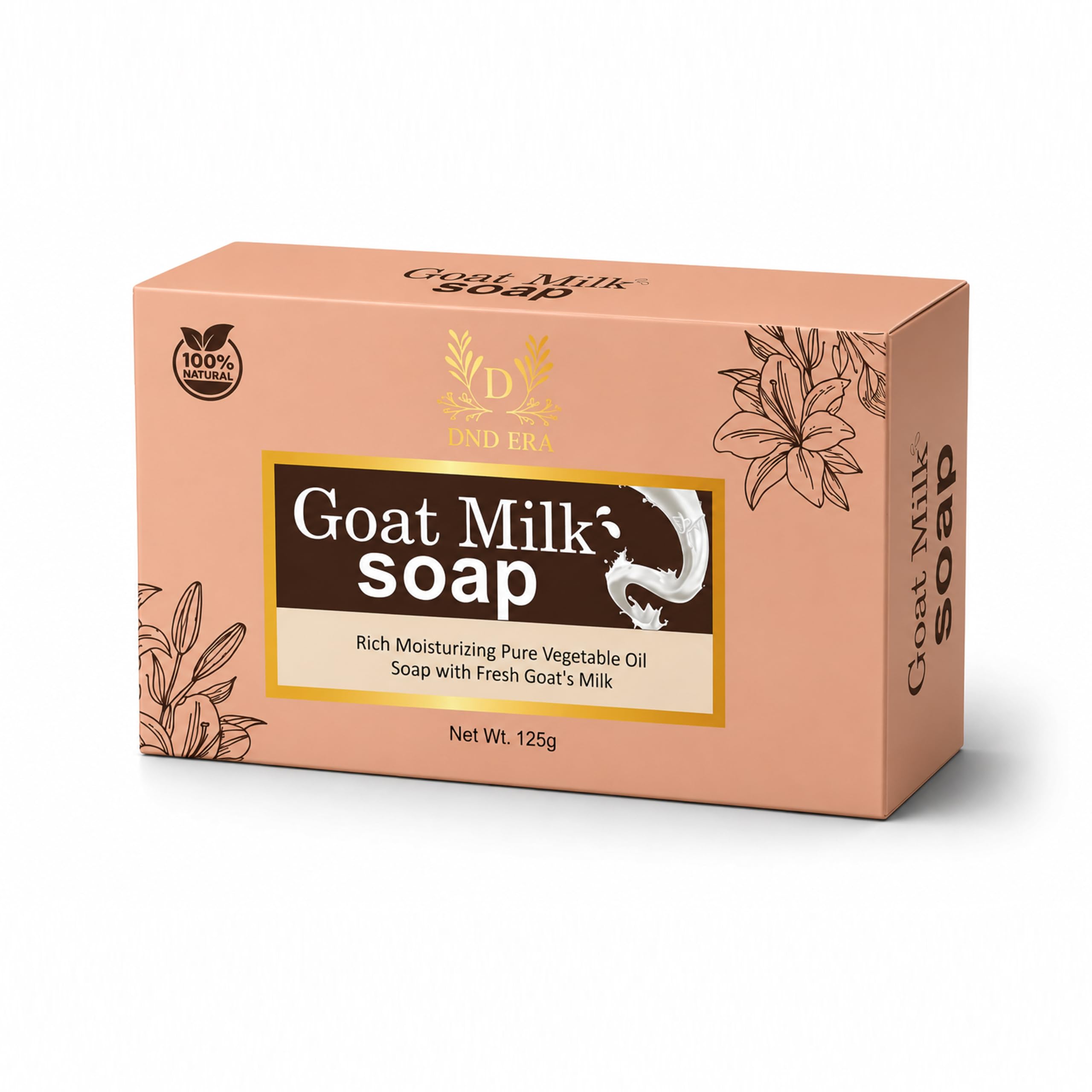 DND ERA® Goat Milk Soap 3 Pack Value Bundle | Moisturizing Natural Bars with Vitamins | Gentle Cleansing Soap Set for Soft Smooth Skin (125g) (Set of 3)