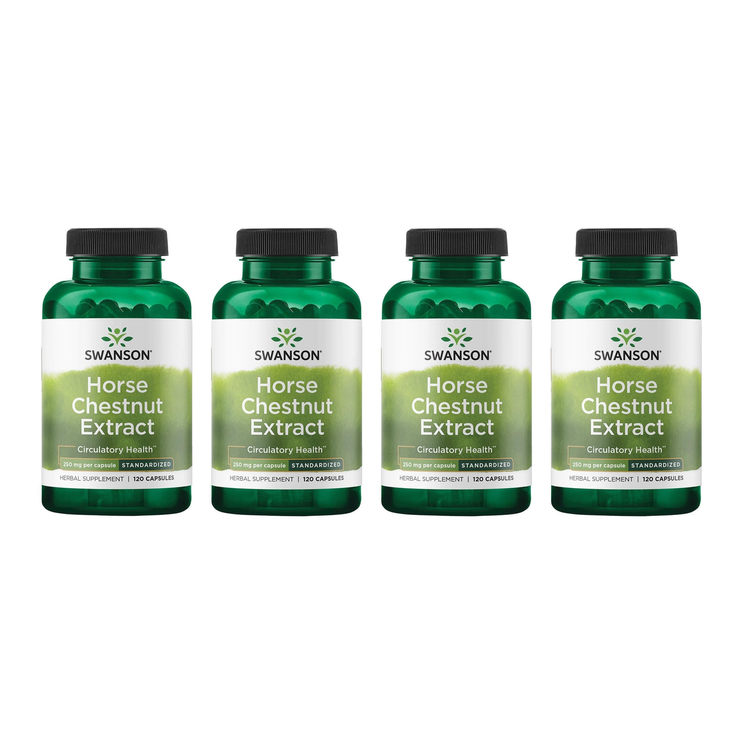 Swanson Horse Chestnut 22% Aescin (Standardized) 250 mg, 120 Caps, 4 Pack 120 Count (Pack of 4)