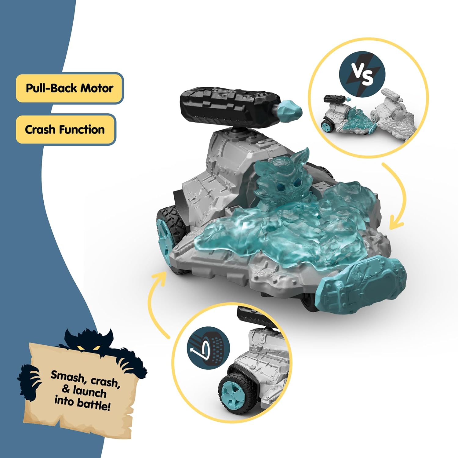 Schleich Eldrador Creatures - 15PC Ice Jet Vehicle with Mini Creature Playset - Kids Ages 7+ | 42664