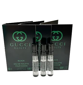 Gucci Guilty Black Sample Perfume Men EDT Spray Pour Homme MINI SMALL Travel Size 1.5 ML / 0.05 3676 - set of 3