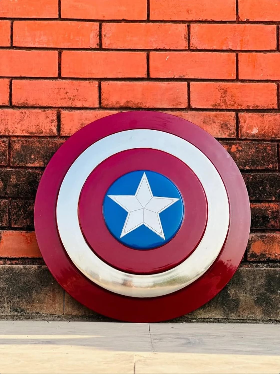 Youngsmith Handmade Superhero Captain Metal Shield for Home Decor & Gift 22 inch, Red & Blue