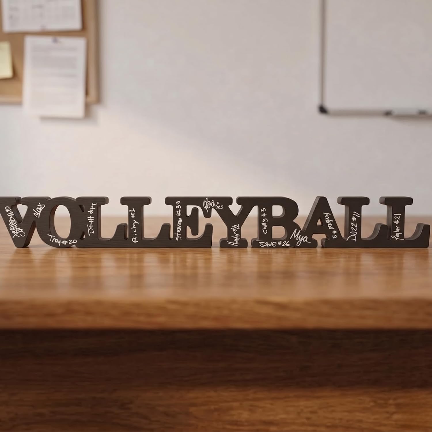 ChalkTalkSPORTS Wooden Volleyball Sign - Autograph Ready - With Pen