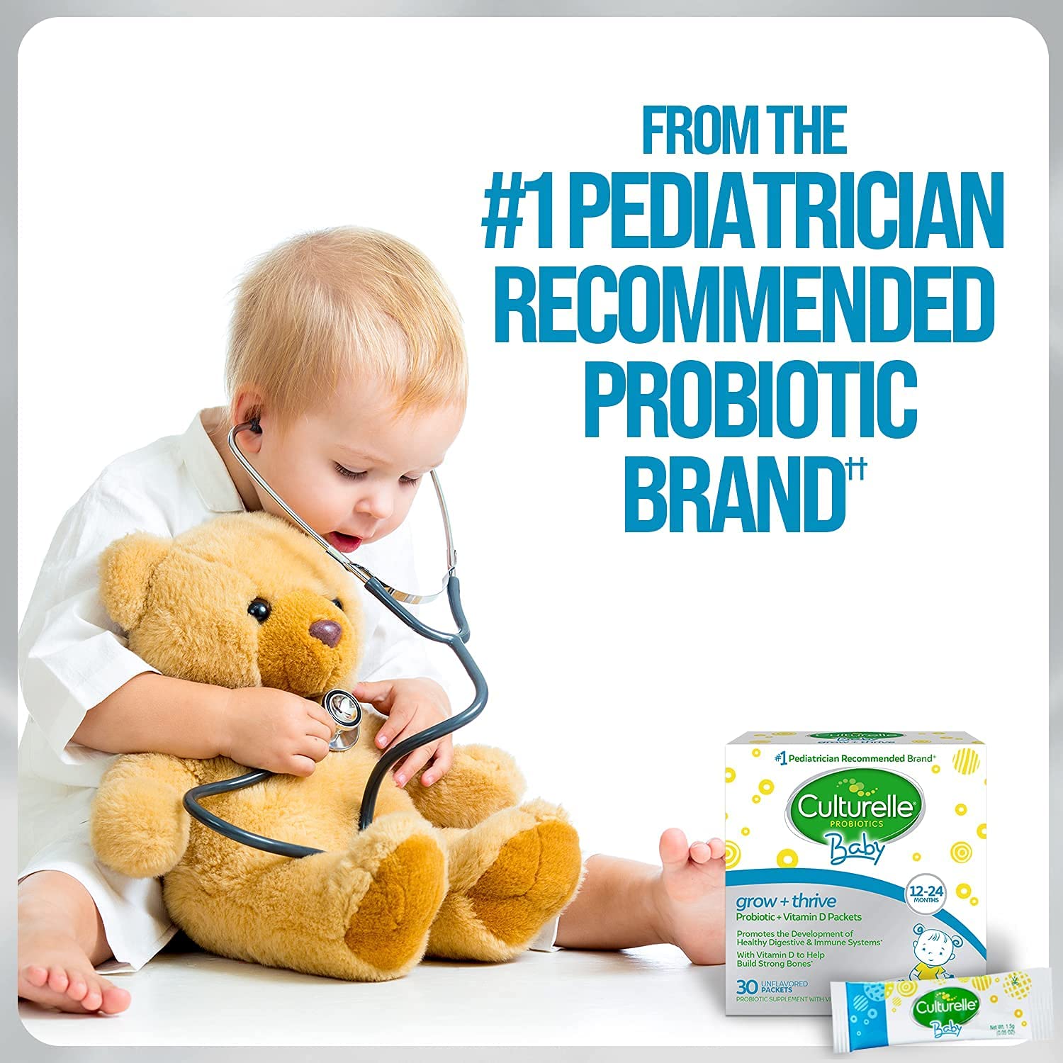 Buy Culturelle Baby Grow + Thrive Probiotics + Vitamin D Packets, Helps