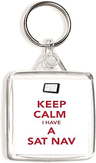 Keep Calm I Have a Sat Nav - Square Keyring