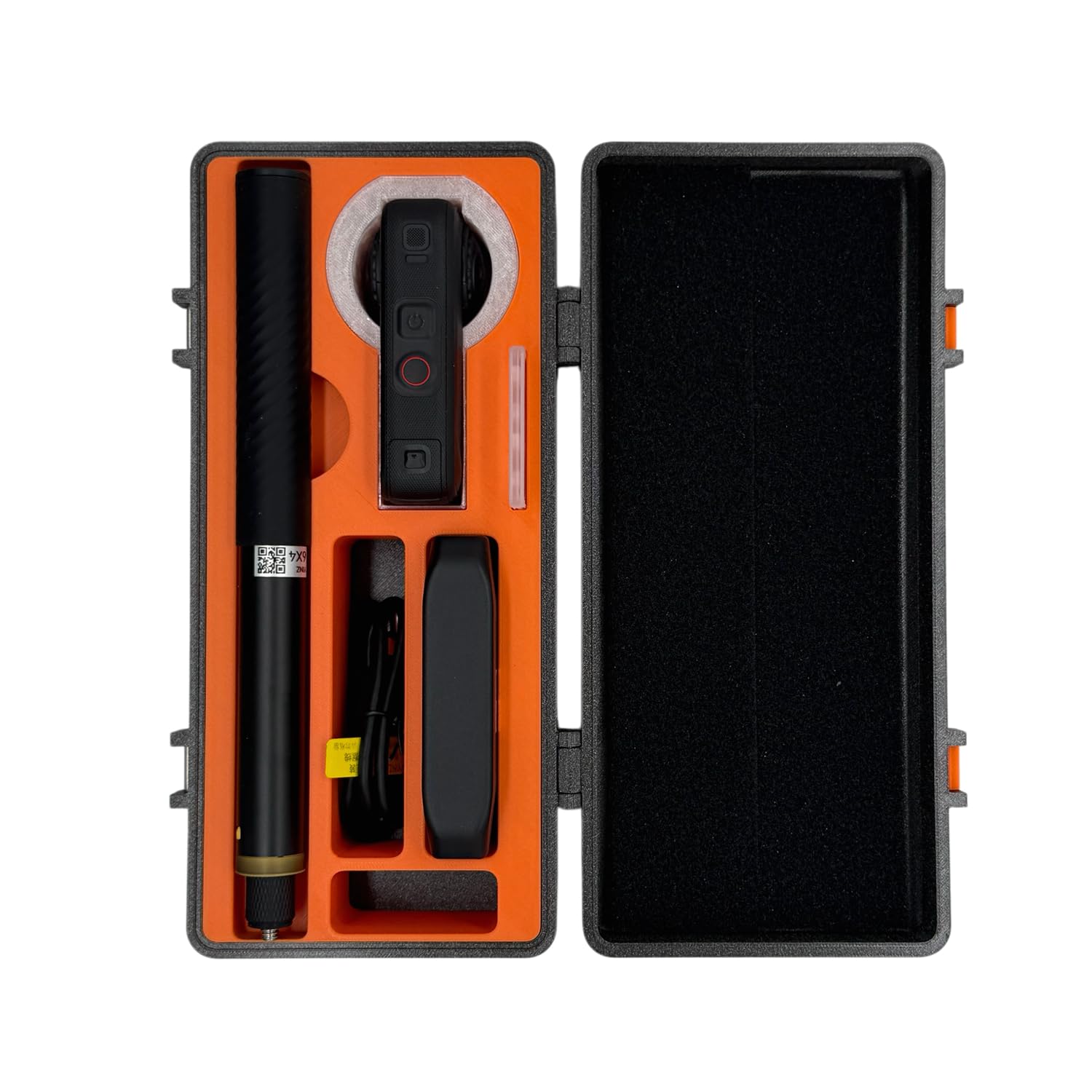 Duży organizer z nadrukiem 3D do Insta360 X6, etui do przechowywania z wyściółką z gąbki TPU, odporne na wstrząsy, wodoodporne, odporne na zarysowania zapięcie zatrzaskowe, Jasnoszary styl A, torba do