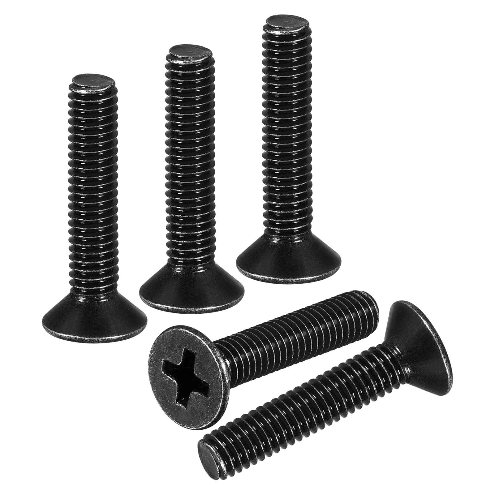 DTGN M4-0.7x20 Flat Head Countersunk Machine Screws - 50pcs - Good for Furniture and Machinery - 304 Stainless Steel Phillips Machine Screws Bolts - Black Oxide Finish