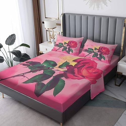 Miniatura 9 de Sábanas retro de los años 70 – Juegos de sábanas King – Sábanas de cama con diseño floral vintage Groovy, microfibra suave y bolsillo profundo