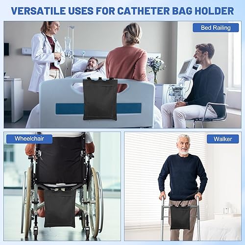 Miniatura 7 de Rhino Valley Foley - Funda para bolsa de catéter con correa ajustable y cubierta de tubo, soporte para bolsa de nefrostomía con bolsillo de