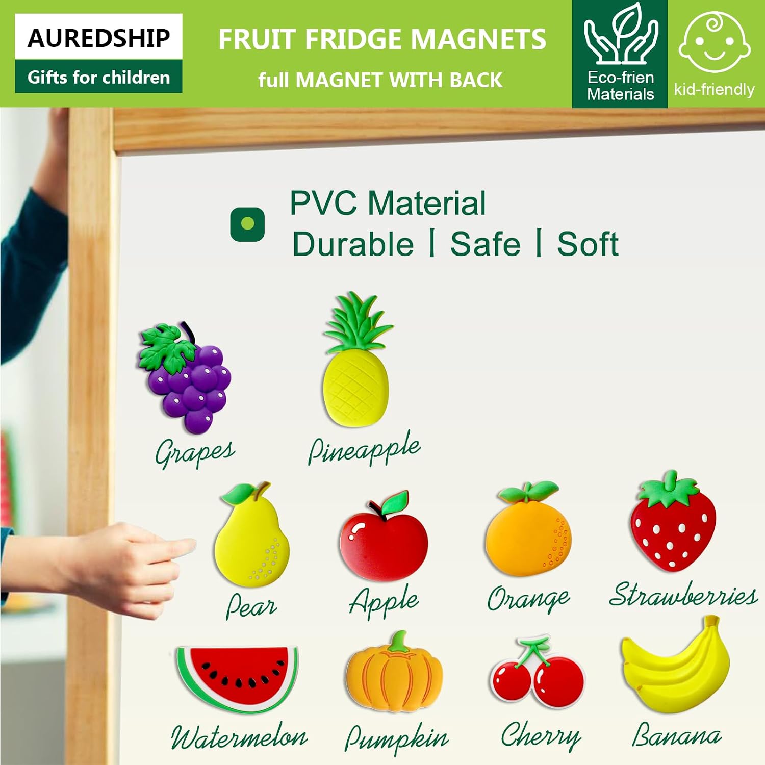 Refrigerator Magnets for Toddlers,10 Pcs Cute Fruit Fridge Magnets for Kids