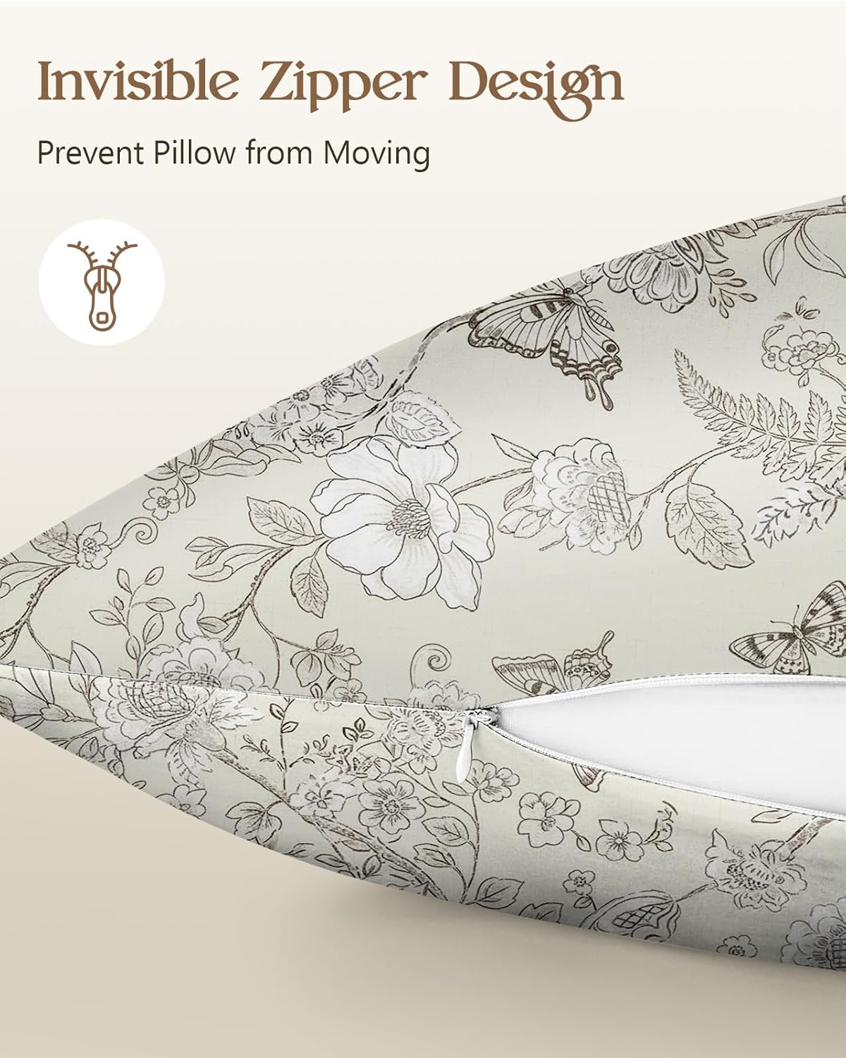 Miss Adola Silk Pillowcase 2 Pack - Pillow Cases 20" x 26" Standard Size Set of 2 for Hair and Skin Smooth Soft Breathable with Hidden Zipper Cute Cooling Pillow Covers for Sleeping, Butterfly