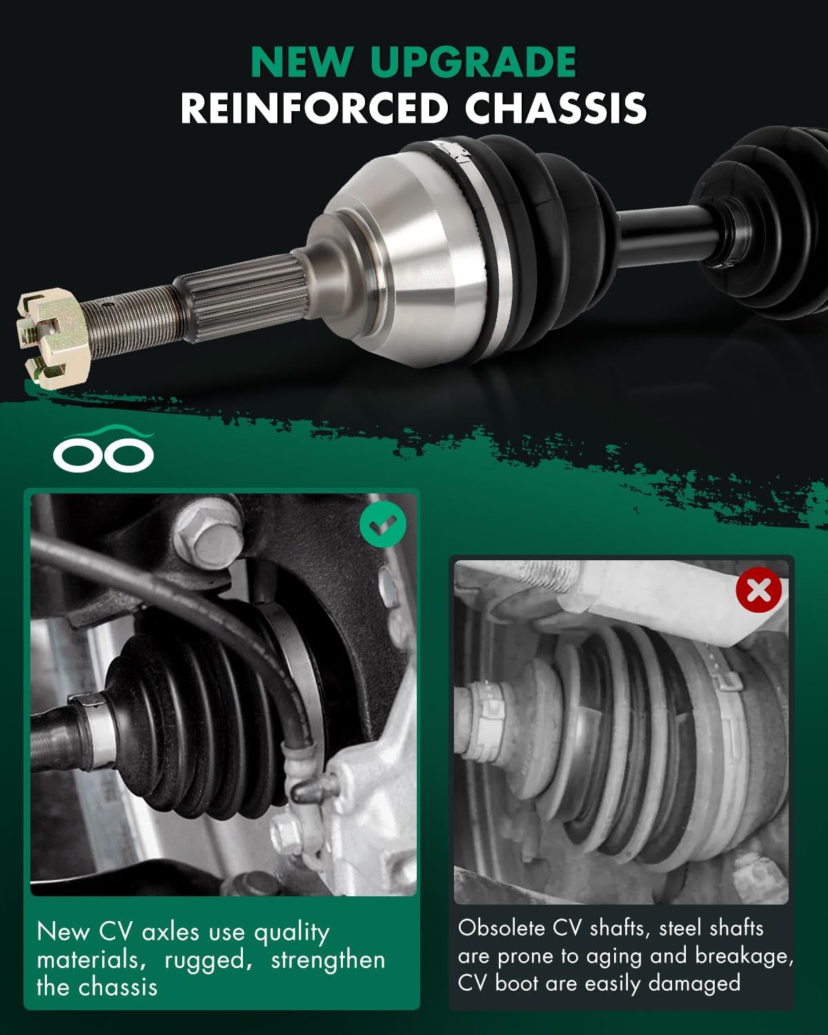 SCITOO Front Left Driver Side CV Axle Shaft Assembly Fit for Chevrolet Blazer,for Chevrolet S10,for GMC Jimmy,for GMC Sonoma,for Isuzu Hombre,for Oldsmobile Bravada 2.2L,4.3L