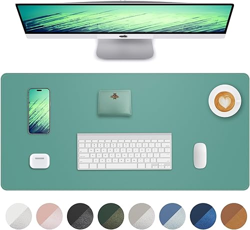 Miniatura 43 de Tapete protector para escritorio y mouse, antideslizante, de piel sintética, tapete impermeable de escritura para laptop, para oficina y hogar