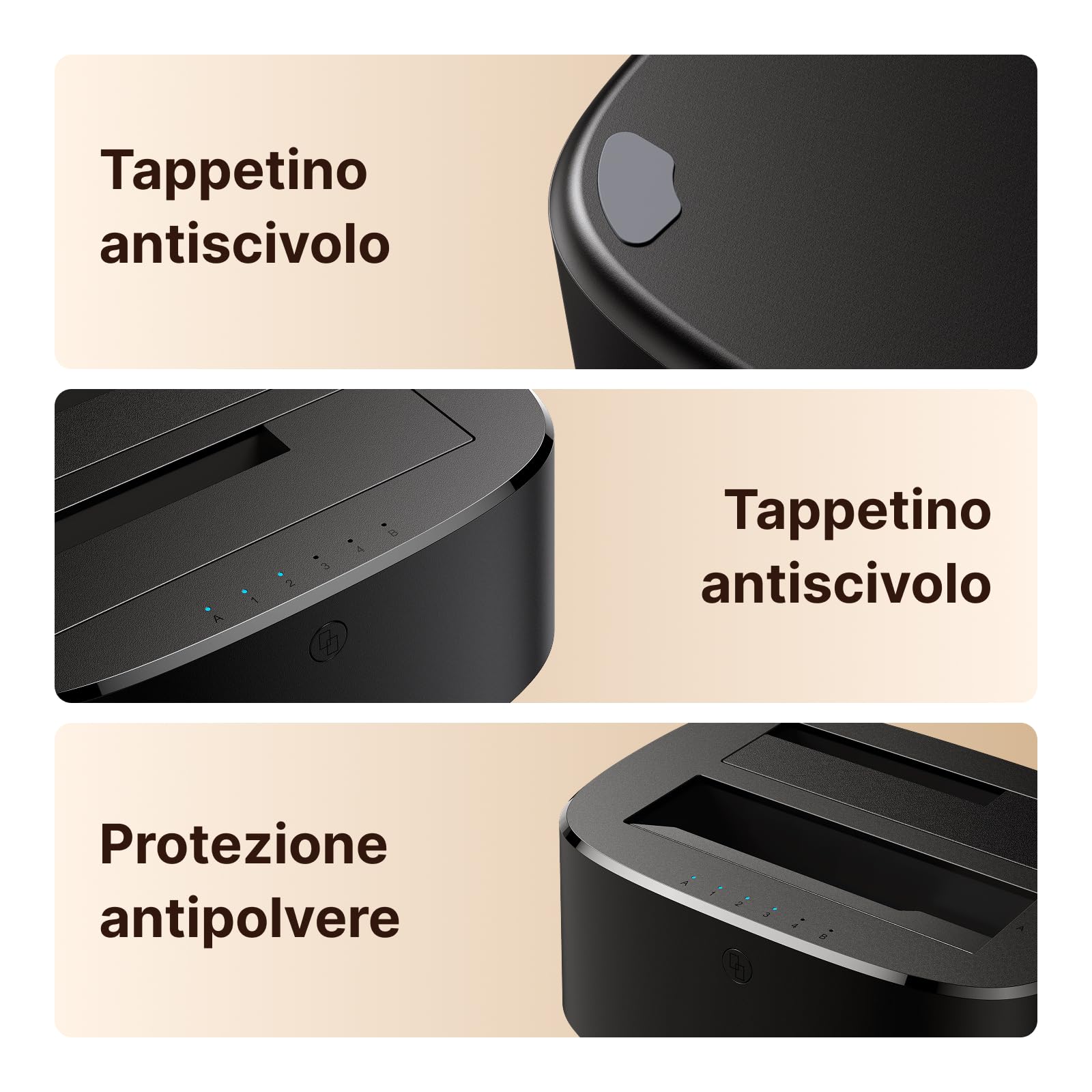 UGREEN Stazione di Docking per Hard Disk, Stazione Docking USB 3.0 per HDD e SSD SATA da 2,5"/3,5", Adattatore Hard Disk Dual Bay 5Gbps con Clonazione Offline e Supporto UASP