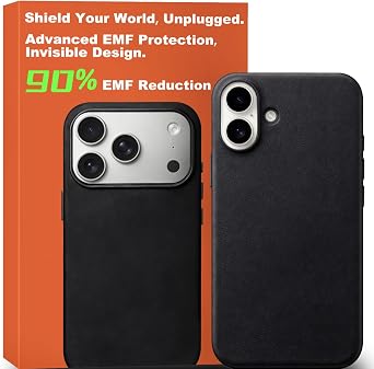 EMF Blocker for Cell Phone, Radiation Blocker for iPhone, Anti Radiation Phone Case with Circuit Chip Technology, EMF Protection Phone Case for iPhone, 5G Shield, FCC Tested Black, iPhone 16