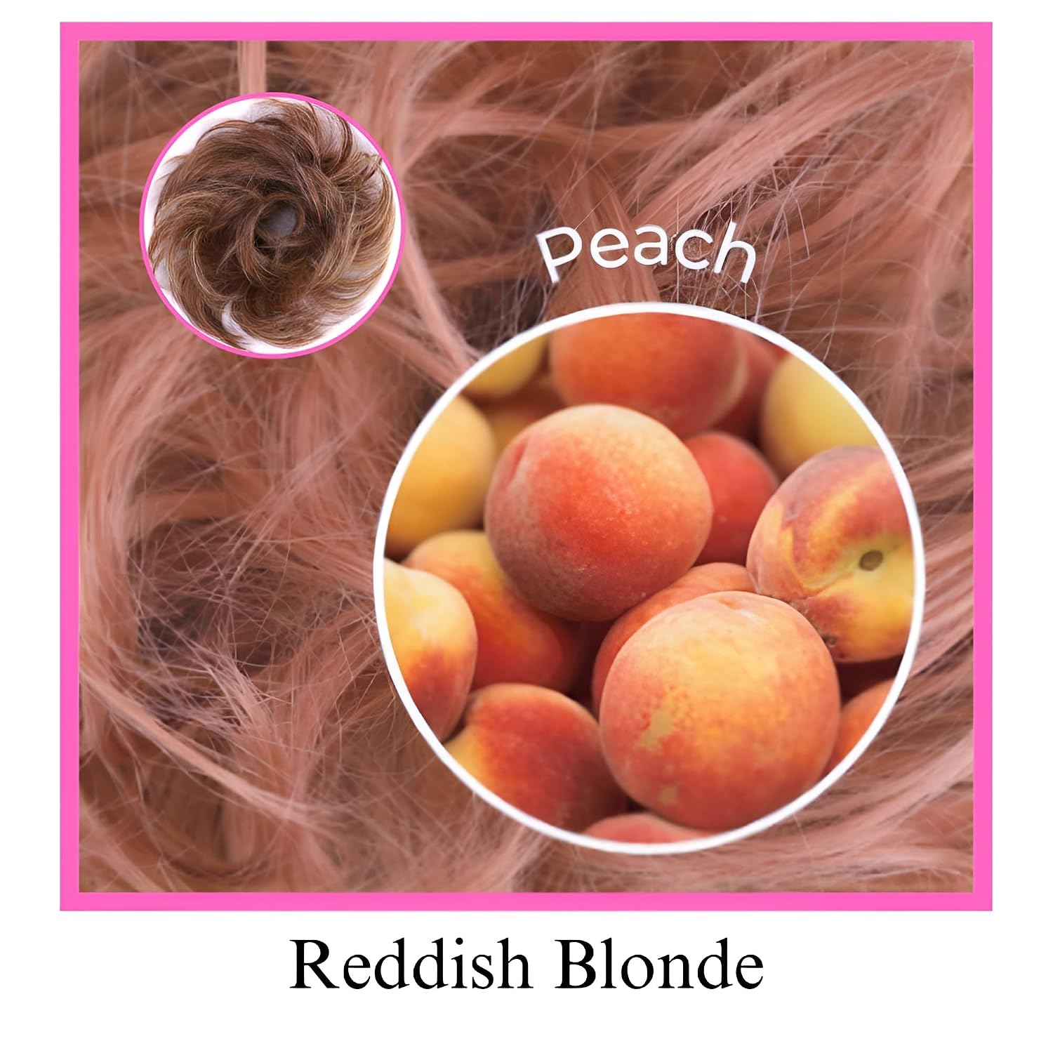 Condition photo showing As Is for juvabun small messy bun hair piece - reddish blonde | curled hair bun scrunchie | hair pieces for women everyday wear washable & realistic hair buns hair piece| synthetic hair bun scrunchie - reddish