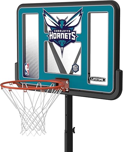 Vista 75 de Aro de basketball con sistema portable, de altura ajustable, tablero posterior de 44 pulgadas de Lifetime 1269 Pro Court.