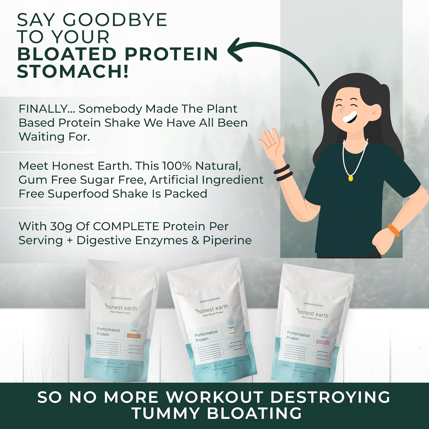 Honest Earth Plant Based Vegan Protein Powder 31g Protein 100