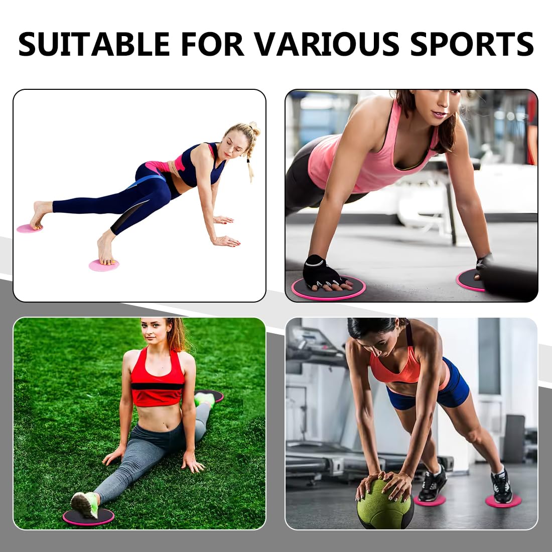 QHFlashbuy Core Sliders,2 Pezzi Dischi Scorrevoli per Fitness,Slider Fitness Dischi,Dischi di Scorrimento Doppio Lato,Esercizio Disco Scorrevole per Allenamento Completo del Corpo