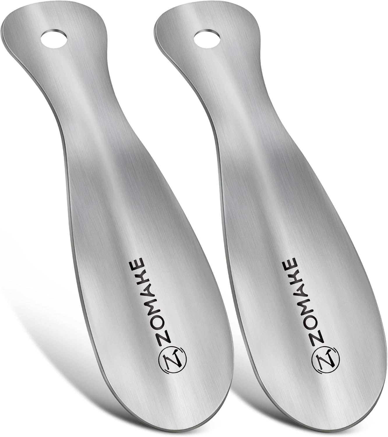 ZOMAKE Metal Shoe Horn, Small Travel Shoehorn for Men Women Kids,7.5'' Portable Stainless Steel Shoe Spoon Helper